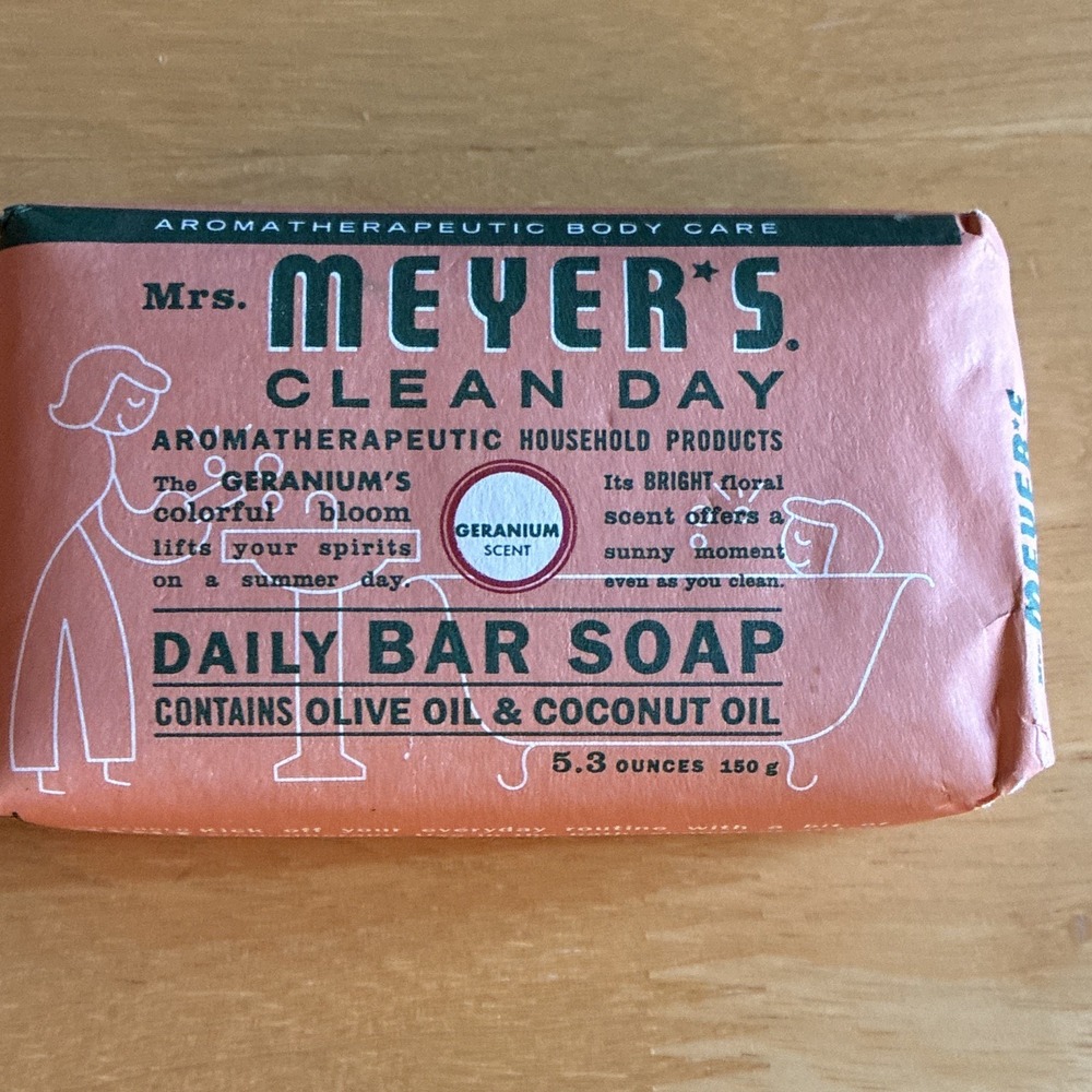 Mrs. Meyer's Clean Day Daily Bar Soap Geranium Phthalate-Free 5.3 oz HTF